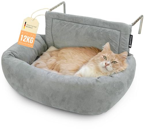 SCHLITZOHR Premium Heizungsliege für Katzen - Murphy - für Katzen bis 12kg - passend für alle Heizkörper - rundum gepolstert - Katzenbett für die Heizung