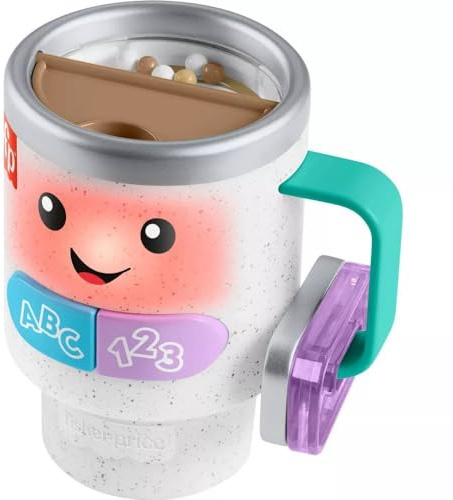 Fisher-Price Baby & Toddler Toy Laugh & Learn Coffee Mug Musical Activity with Lights & Educational Songs for Infants Ages 6+ Months