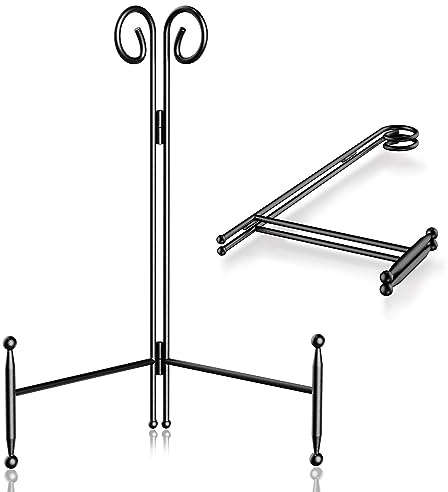 UoYeet Tellerhalter Display-Ständer, 6 Zoll dekorative Tellerständer zur Präsentation, schwarzer Eisenbildständer für Bilder, Bücher, Fotoframes und dekorative Teller (2er Pack)