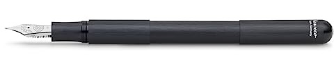 Kaweco SUPRA Füllhalter Schwarz I Exklusiver Aluminium Füllfederhalter für Tintenpatronen mit hochwertiger Stahlfeder inkl. Retro Metallbox I Füller 95-165 mm I Federbreite: M (Medium)