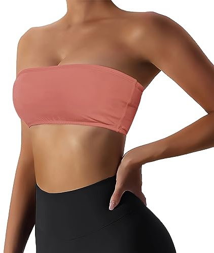 Boudaner Sujetador Deportivo Acolchado para Mujer | Sujetador invisible, sin costuras, antideslizante, suave, sólido, para entrenamiento de gimnasio