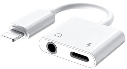 Multibao 2 in 1 iPhone to 3.5mm Headphone Adapter & Charger, Lightning to 3.5mm Aux Audio Splitter, Compatible with iPhone 14/13/12/11/XS/XR/X 8/iPad
