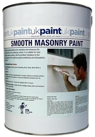 5 Litres - Smooth Acrylic Masonry Paint - Black