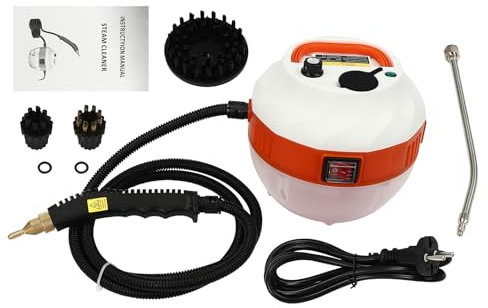 Pulitore a vapore portatile da 5,5 bar, durata fino a 30 minuti, pulitore a vapore ad alta temperatura, scopa a vapore per tappeti, finestre, vetri e tende, capacità dell'acqua 1,35 l (bianco)