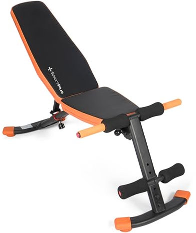 SportPlus Hantelbank klappbar für zuhause - Multifunktions Hantelbank für Krafttraining zuhause - 6-Fach verstellbar -24-79° - Ganzkörper-fitnessgerät, Bankdrücken bis 150kg