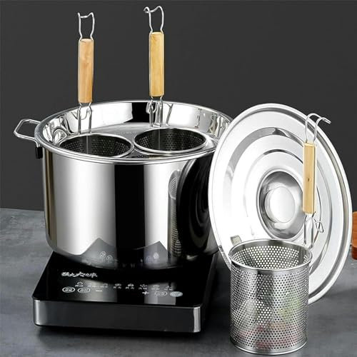 Kommerzieller Nudelkocher, Kochtöpfe, 3/4/5 Löcher, Nudeltopf-Einsatz-Set, kommerzielles Nudelkochwerkzeug aus Edelstahl mit Körben für Nudeln, Nudelknödel, Suppe, Nudelkocher