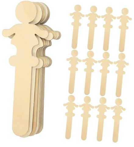 TEHAUX 100stücke Unverarbeitete Holzscheiben Menschliche Form Holzausschnitte Für Basteln Diy Malerei Holz Scheiben