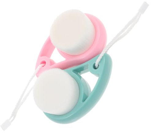 DRESSOOS 2pezzi Spazzola Detergente Per Viso Scrubber Per Pulizia Del Viso Spazzola Esfoliante Portatile Per Rimuovere Trucco e Sporco Pratica Per Uso Quotidiano