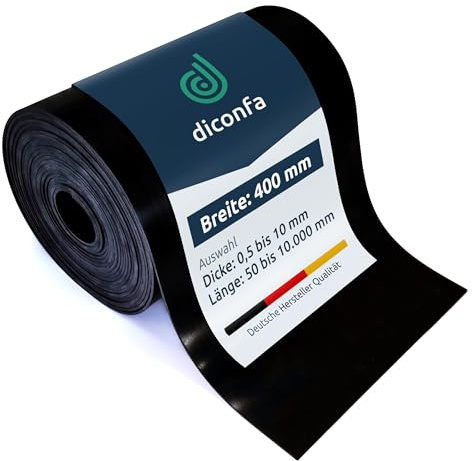 diconfa Gummistreifen SBR 400mm 40cm 0,4m BREIT, 1000mm LANG, 2mm STARK | WÄHLEN: DICKE 0,5 bis 20mm - LÄNGE 0,05 bis 10m - 100cm 1m lang, 2 mm dick - Gummimatte Meterware Gummi SBR Außen