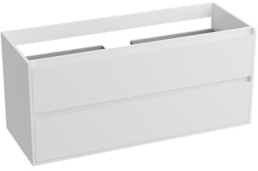 lavita Waschbeckenunterschrank Badezimmerschrank Minnesota Weißer Glanz 1200 Badschrank Waschtischschrank Schrank 120cm Breit Badezimmermöbel Lackierte Platte 46x120,5x54,2 cm Montierte Möbel