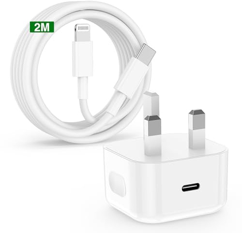 iPhone 14 13 12 11 Fast Charger Apple MFi Certified,1Pack 20W PD USB C Charger Plug UK with 2M USB C to Lightning Charging Cable for iPhone 14 13 12 11 Pro Max XS XR X 8,iPad