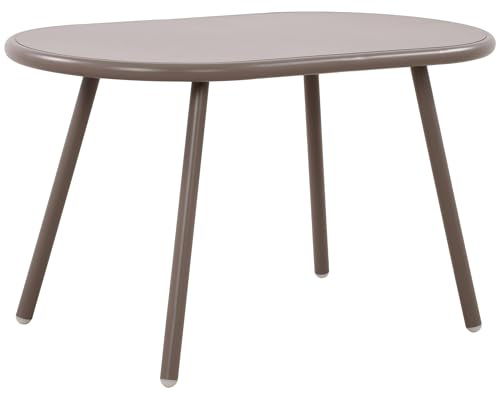 CLP Couchtisch Velva I Ovaler Loungetisch für draußen und drinnen I Gartentisch wetterfest und UV-beständig I Outdoor Beistelltisch, Farbe:Taupe