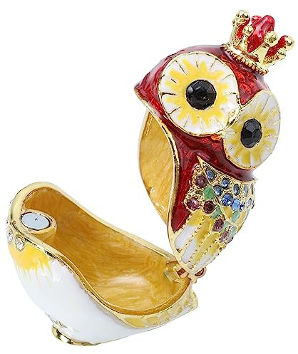 DEARMAMY Schmuckbox Eulenform Rote Schmuckschatulle Für Ringe Und Armbänder Tischdekoration Deko Geschenkbox Weihnachten