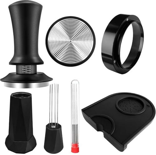 WwuHua Set di accessori per espresso, 22 pezzi, set di tamper, accessori da barista completi, include tamper, tappetino da 51 mm, cucchiaio, brocca per schiumare, cucchiaio, penna per latte art e