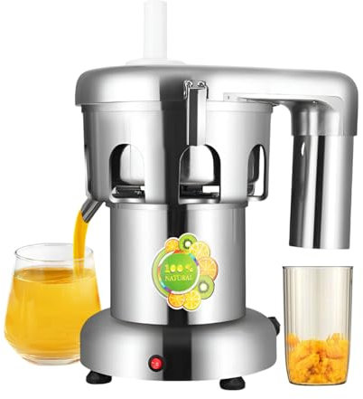 AIZYR Máquina Exprimidora Extractor De Jugos Comercial Eléctrico, Máquina Exprimidora Centrífuga Máquina Exprimidora De Frutas y Verduras Separación De Jugo y Residuos