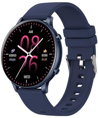 XIEFEI Smartwatch G28 Bluetooth Talk Montre à écran rond 3,5 cm Moniteur de santé Mode multi-sport (Bleu)