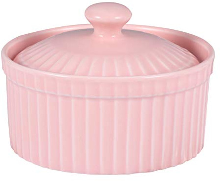 COLLBATH Keramik Backschale Mit Deckel Hitzebeständig Rosa Dessertschale Für Pudding Suppe Auflauf Kleine Kuchen Spülmaschinenfest Vielseitige Auflaufform Für Küche Und Zuhause