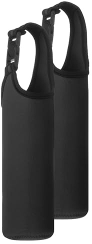 QUARKZMAN 2pcs Funda De Botella De Agua De Neopreno 15.5-20oz Negro