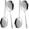 TSKER 4 cucharas para servir, cucharas de servir de acero inoxidable, cucharas grandes, cubiertos, cucharas de postre, perfectas para restaurantes, celebraciones familiares y fiestas para servir