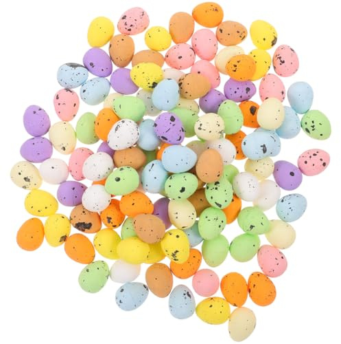 IMIKEYA 100 Stück Ostern Mini Eier Deko gefleckt Bunte Schaum Eier klein Styroporeier Osterdeko für Festliche Osterfeiern Party Dekoration