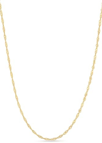 Einzelstück® Singapurkette Edelstahl 44, 47, 50 cm I Wasserfeste Edelstahlkette gedreht,14K vergoldet I Silber, Gold, Rosegold I filigrane Kette ohne Anhänger im Singapur Design
