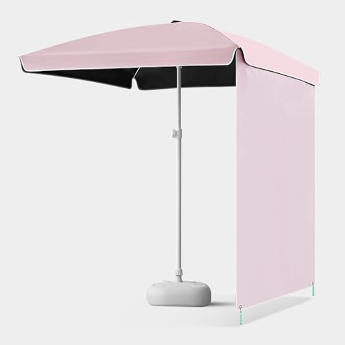 YHDMDQ 160x160/200x200cm Marktschirm Sonnenschirm, Tragbarer Gartenschirm Terrassenschirm Mit Vorhang, Outdoor Schirm Für Balkon Terrasse(Pink,1.6m/5.25ft)