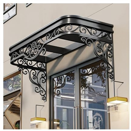 LVLDAWA Store Banne Porte D'entrée, Bâche Protection UV pour Porte D'entrée, Auvent en Fer Forgé Résistant Aux Intempéries, pour Fenêtre Terrasse