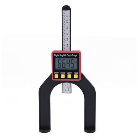 GLJTUO Micrómetro, Medidor De Profundidad Digital De 0 A 80 Mm, Medidor De Altura para Carpintería, Calibrador, Herramientas De Medición De Carpintería,Rosso-1