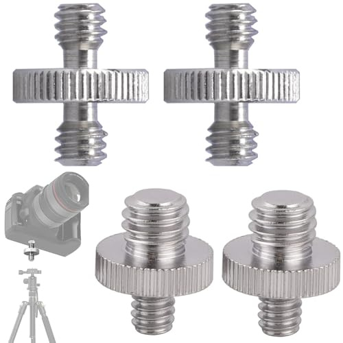 GNALIA 4 Pezzi Accessori Fotografia, Viti 1/4-1/4 E 1/4-3/8, Argento, Per Treppiedi E Fotocamere