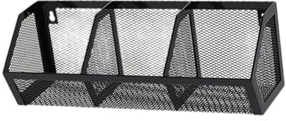 KESOTO Metall Wandkorb Organizer für Obst Gemüse Gewürze Aufbewahrung mit Stilvollem Design Ideal für Küche Pantry Wohnzimmer, Schwarzes 3-Gitter