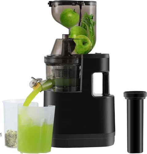 Ccarzzi Juicer 500W Cold Press Juicer Machines with 83MM Wide Chute for Whole Fruit and Vegetable, Slow Masticating Juicer High Juice Yield (Black)