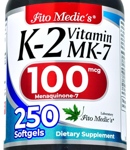 FITO MEDIC'S Lab | Vitamin k2 | k2 Vitamin Supplement | Vitamin k | 250 softgels | 100 mcg |