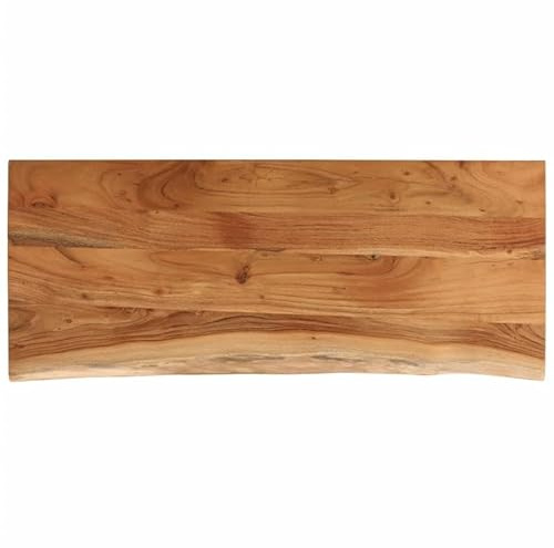 Eleganz Tavolo in legno massello di acacia 110 x 40 x 3,8 cm, rettangolare con bordo dell'albero, superficie naturale per cucina, soggiorno o ufficio, durevole ed ecologico