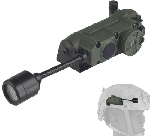 LZAQHMT Lampe Tactique 5 en 1 pour Casque Airsoft avec Support - Clips Fixation pour Rail Arc pour Système De Ceinture Molle(Ranger Green)
