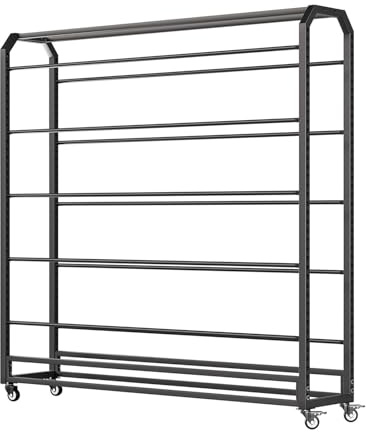 10 Rolls Fabric Display Rack Cart - Adjustable Hanging Rod, Commercial Wallpaper Organizer, Ideal for Car Color Change Film, ndow Film, and Table Covering (160cm)