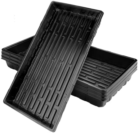 Zilams 4 Pezzi Vassoi per la Germinazione Senza Fori di Drenaggio, Multifunzionale Vassoi Plastica per Piante Serra Giardino Vassoio Semenzaio (4, 54 x 28 x 6 cm)