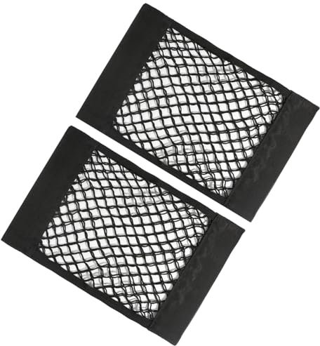 WADY 2 Pcs Car Boot Storage Net, Elastic String Net Mesh, Black Adhesive Mesh Cargo Net, Campervan Accessories for Van, Caravan, Trunk, Cargo, Camping, Car Organiser Essentials 40x24cm