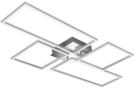 BRILONER - LED Deckenlampe mit Fernbedienung, dimmbar, einstellbar von warmweiß bis neutralweiß, LED Lampe, Deckenleuchte, Wohnzimmerlampe, Schlafzimmerlampe, Küchenlampe, 110x54x9,8 cm, Chrom-Alu