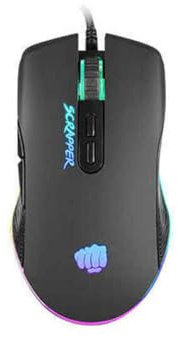 FURY Scrapperr - Raton Gaming USB, 6400 dpi, 7 Botones, Optico, Retroiluminacion RGB, liviano, con Software, Color Negro