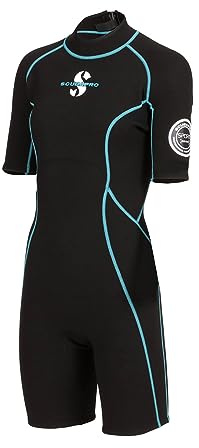 Scubapro Shorty Sport 2,0 mm F-L Atemregler für Kaltwasser, Unisex, Erwachsene, Schwarz/Türkis, L