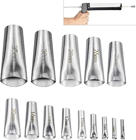 14 Stück Caulking Dichtungsfinisher Dichtungsdüse Düse Düsenapplikator aus Edelstahl Verschiedene Größen Abdichten Werkzeuge Kit für Klebstoffe und Dichtstoffe für Badezimmer Küche Raum Boden Ecke