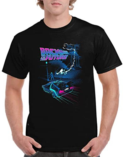 the Fan Tee Camiseta de Hombre Peliculas Retro 80 Futuro Marty Doc Delorean 025 XL