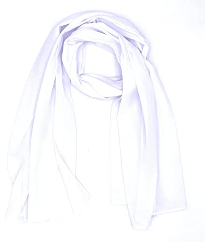 FASHION YOU WANT Damhalsduk, stola, halsduk, sidenduk av chiffong för vår, sommar, året runt, Vit, En Storlek