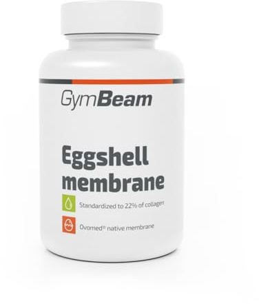GymBeam Membrana de cáscara de huevo (cápsulas) – 500 mg por dosis diaria, suplemento dietético con colágeno para articulaciones, 22% de contenido de colágeno, ideal para atletas y físicamente
