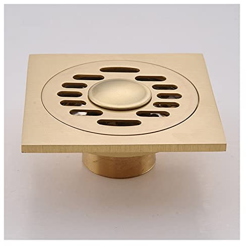 Abflusssieb für die Dusche Badezimmer Dusche Abgang Bodenablauf Abfallgold Dusche Drainage 10 * 10 cm Square Drain Duschabfall Haarsieb (Color : 2)