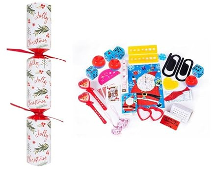 RSW 50 Holly Jolly 11 Christmas Crackers New Year Party Bulk Xmas