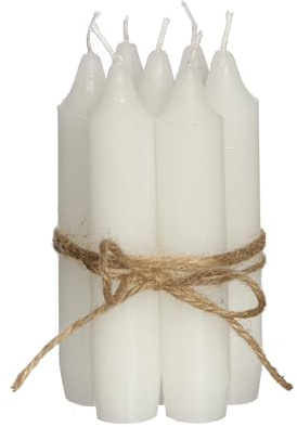 comforder Kerzen Set (7 Stück), 11cm Stabkerzen, einfarbig (Weiß) | Skandinavische Tafelkerzen, Paraffin, rußarm, geruchlos, 4+ Std Brenndauer, schmal zulaufendes Ende