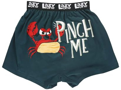 Lazy One Funny Boxers for Men, Novelty Men’s Underwear (Pinch Me! Crab, L)