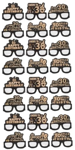 Garneck STK Geburtstagsfeier Brille lustige Brille Zahlenbrille Partybrillen für Frauen Party zubehör Geburtstagsgeschenke Sonnenbrille Party-Brillengestell kreative Brillen Papier