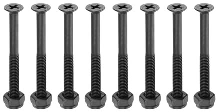 PATIKIL Skateboard Montage-Hardware 2 / 50mm, 8 Stück Kohlenstoffstahl Skateboard Schrauben Bolzen & Muttern Flachkopf für Cruiser, Schwarz